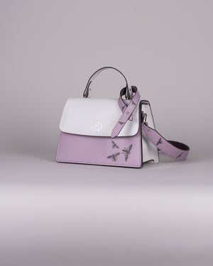 handbag set - white insect lila