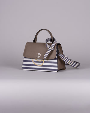 handbag set - taupe marine blue