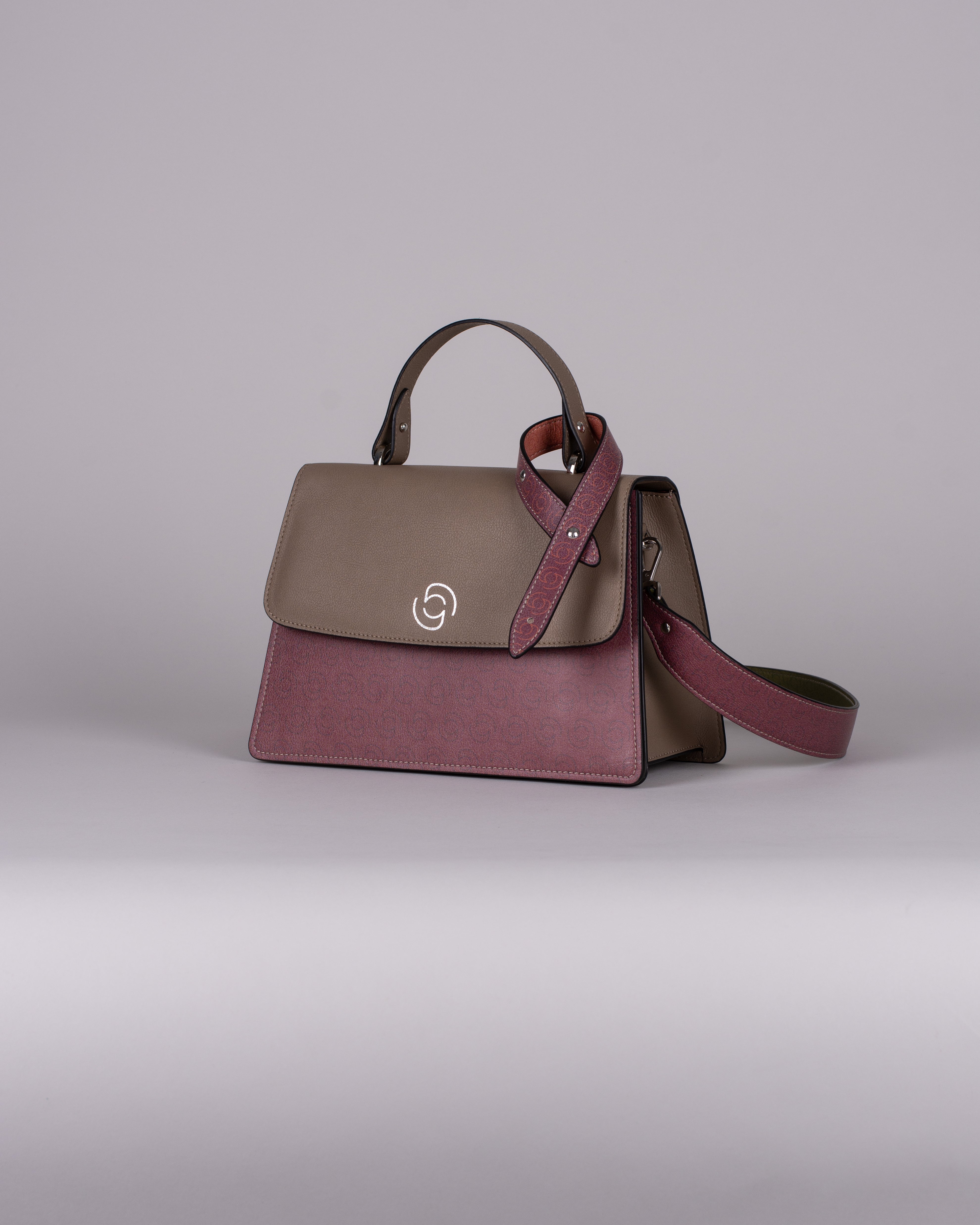 handbag set - taupe monogram dark
