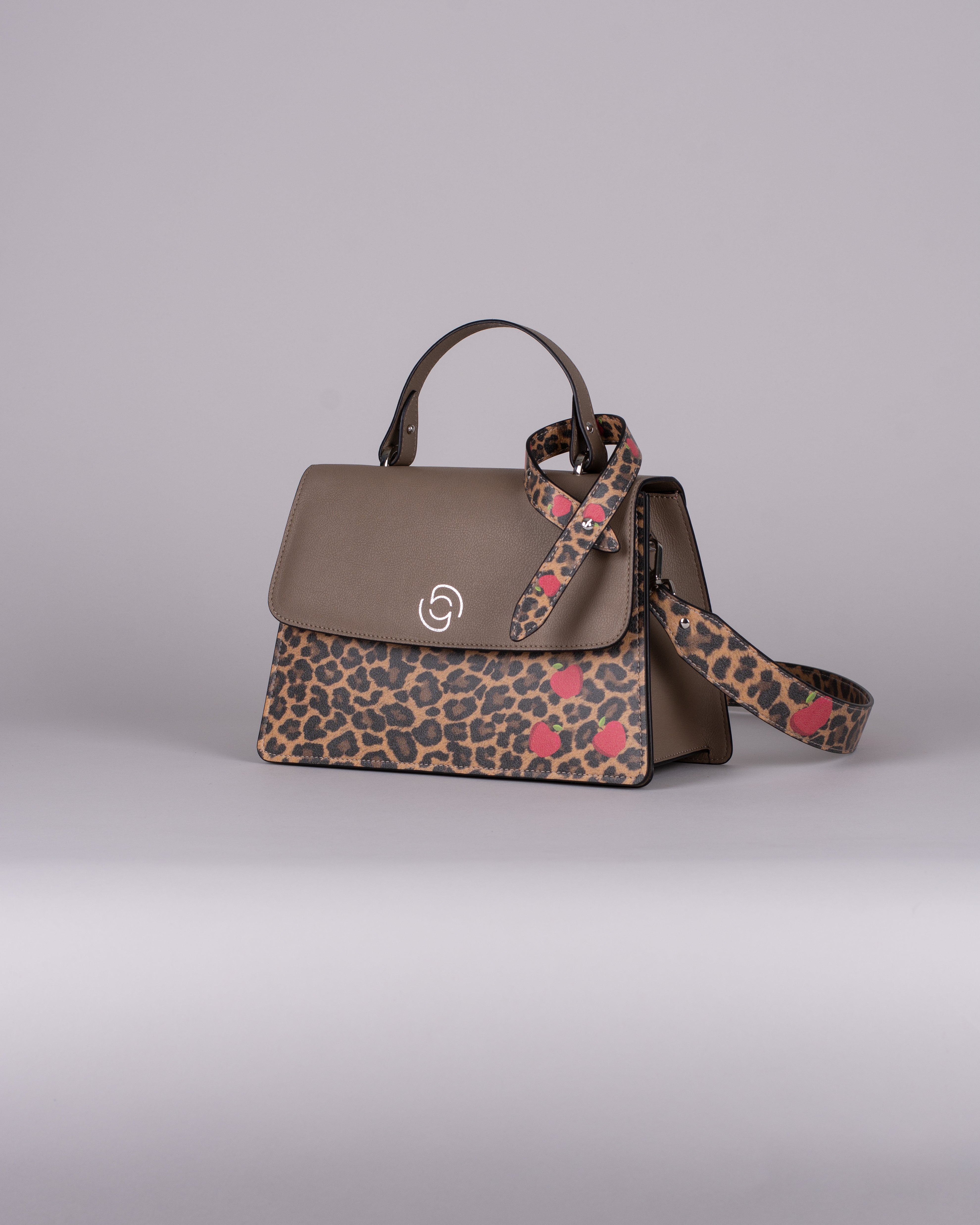 handbag set - taupe leopard