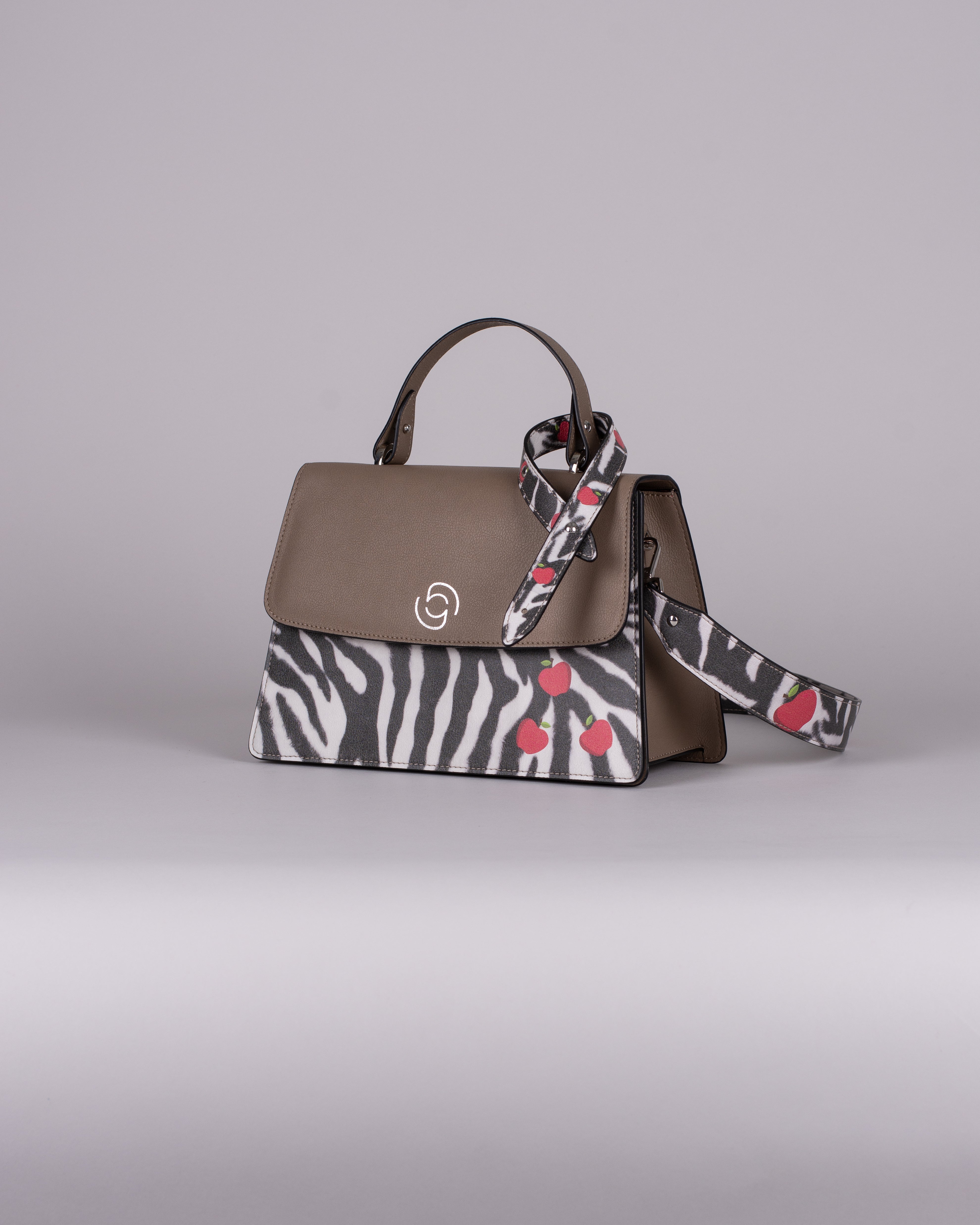 handbag set - taupe zebra