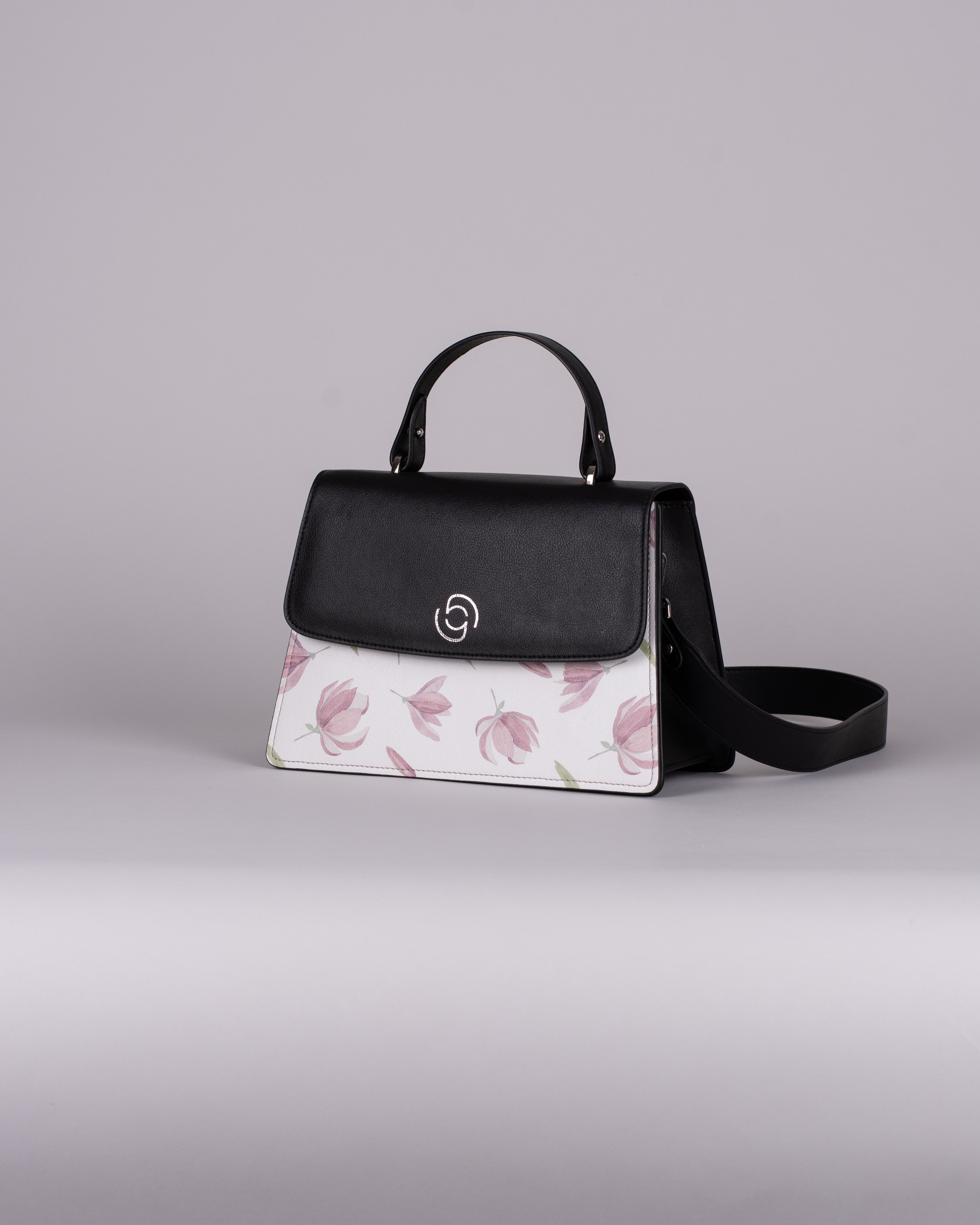 handbag set - black peony