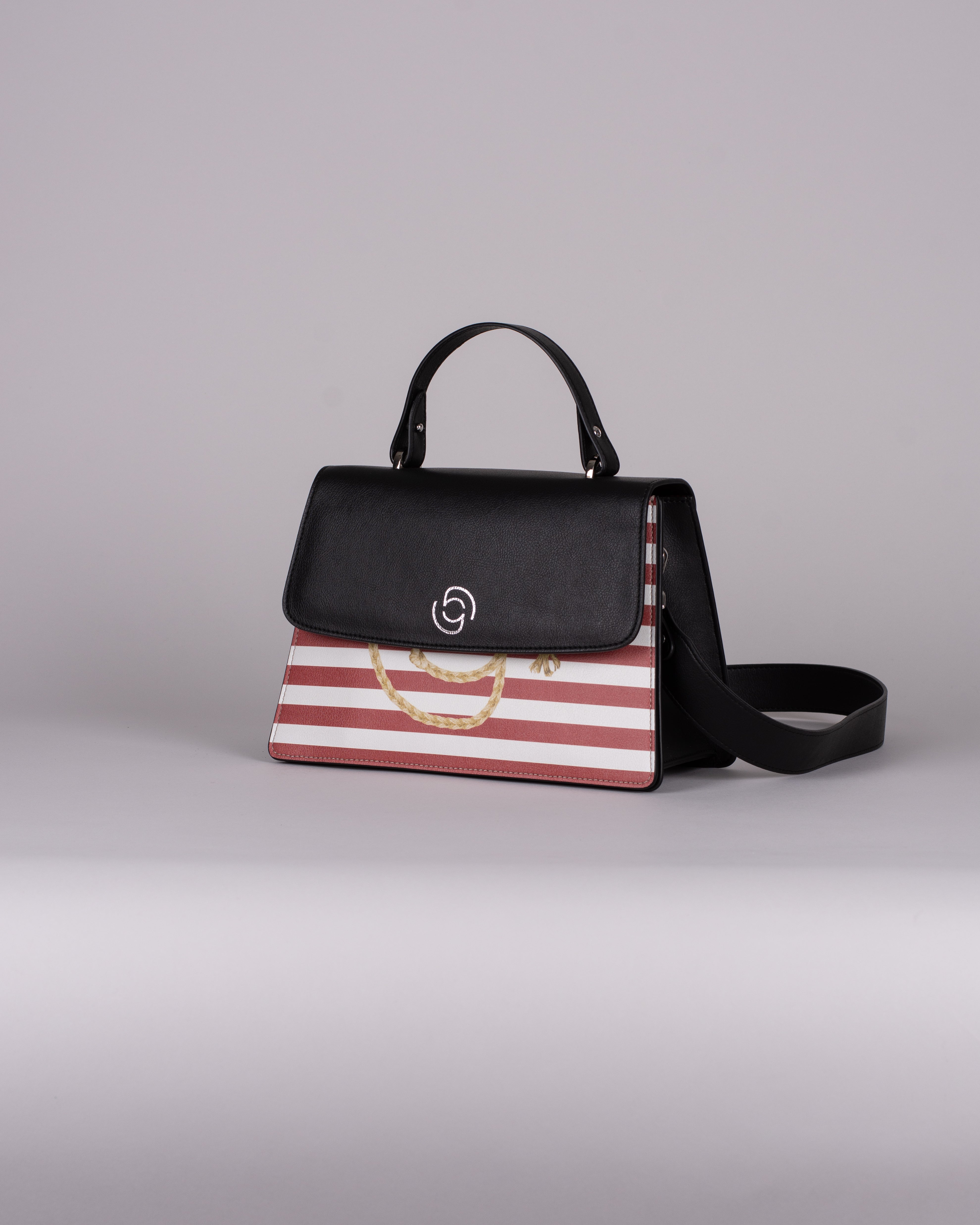 handbag set - black marine red