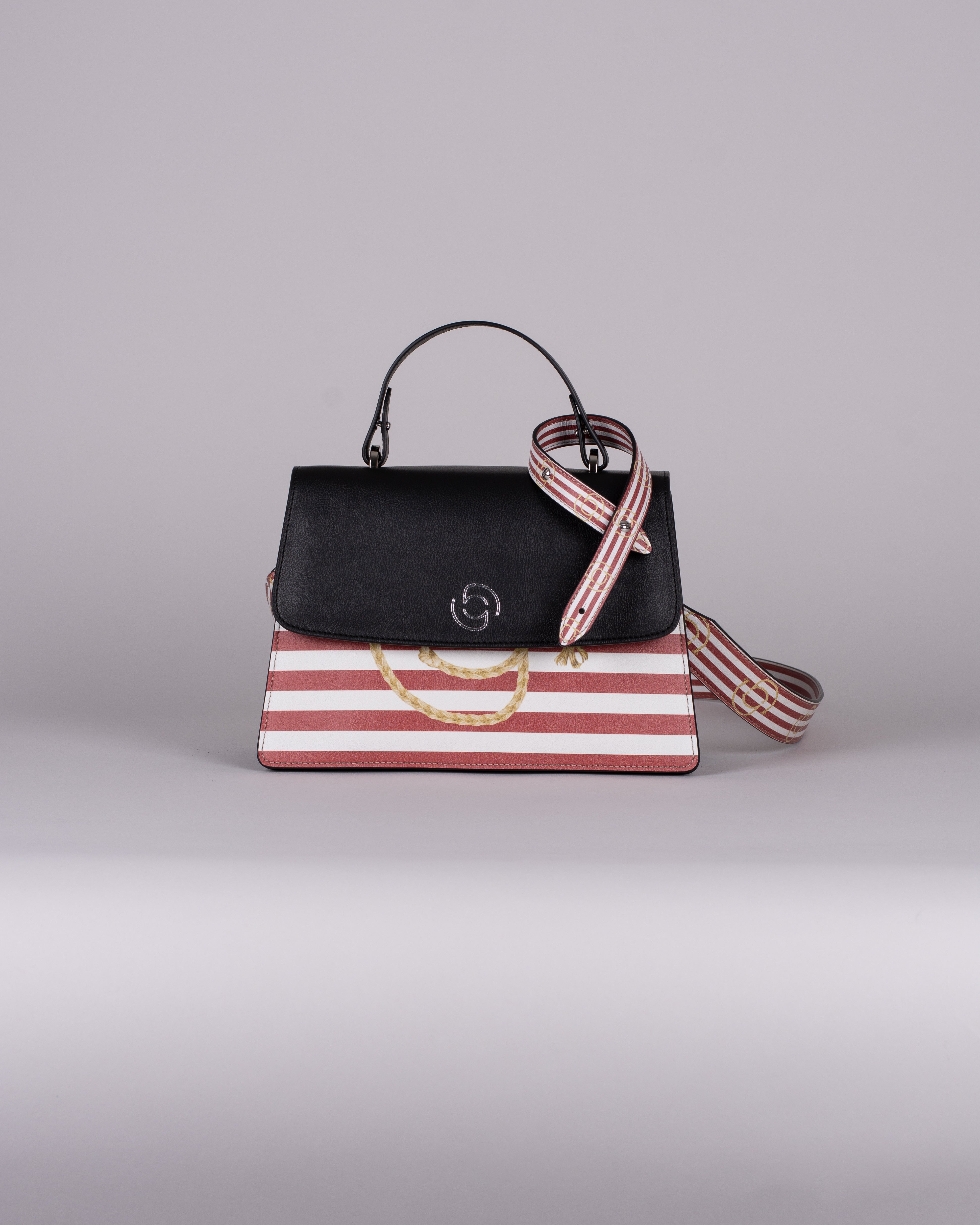 handbag set - black marine red