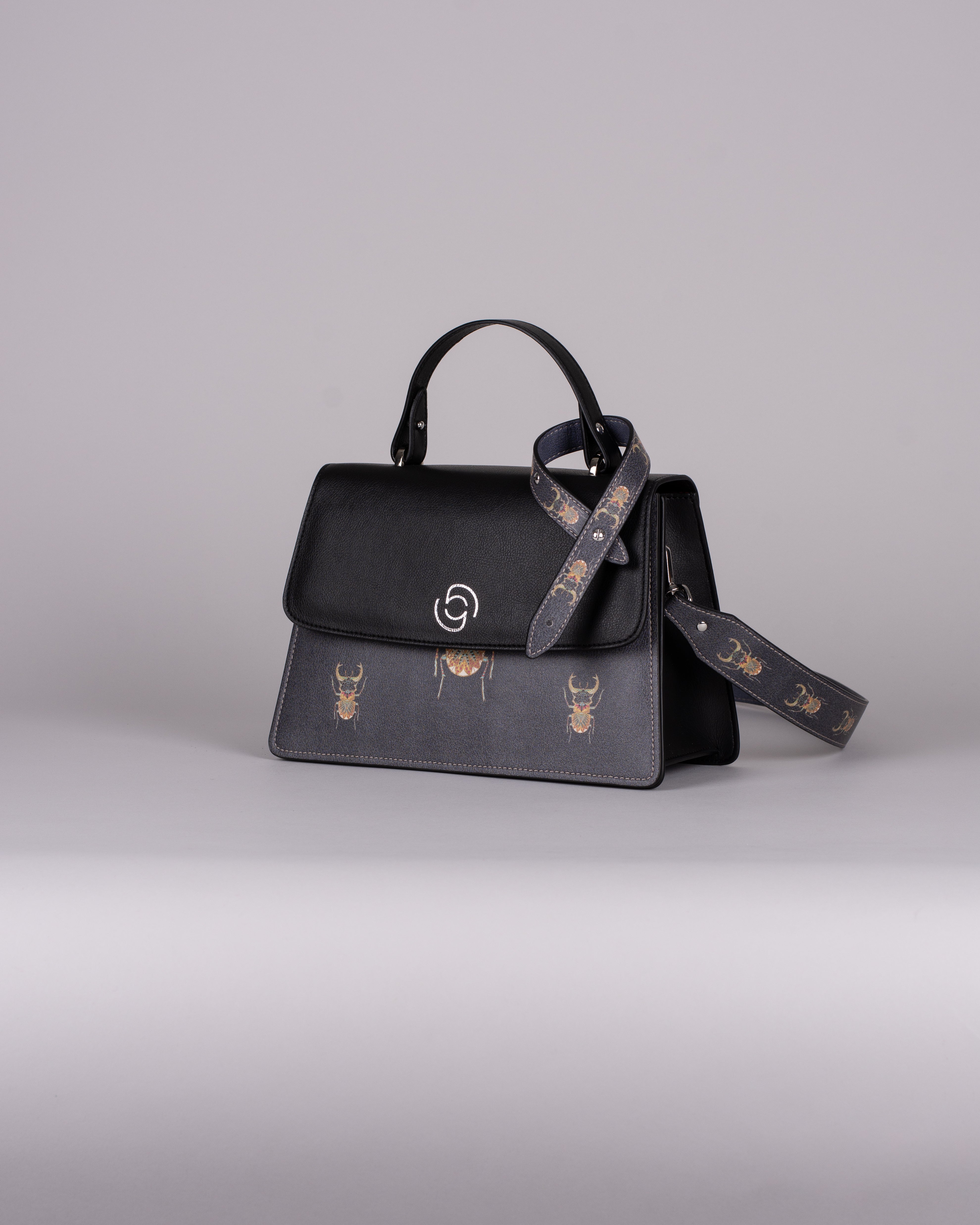 handbag set - black scarabaeus