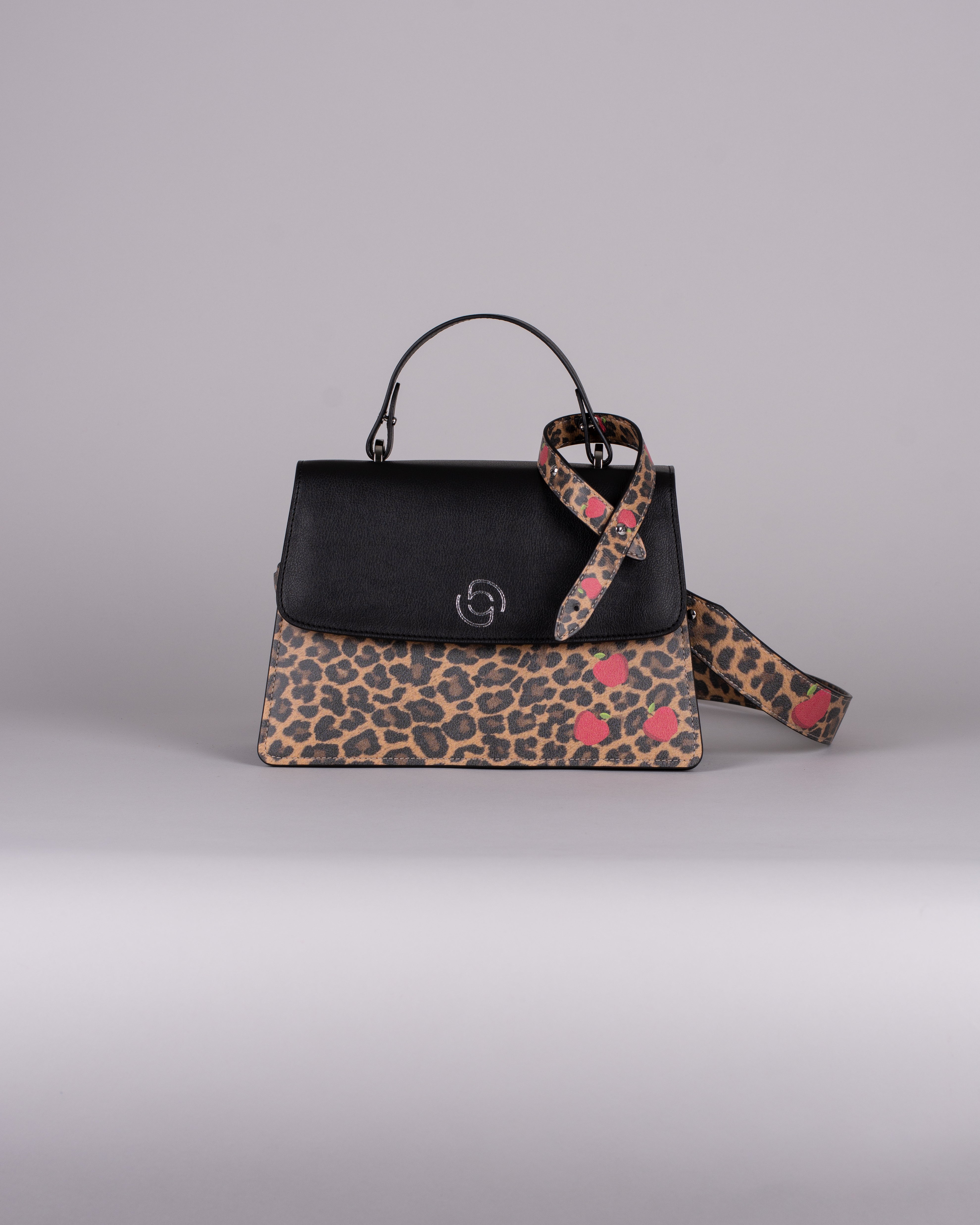 handbag set - black leopard