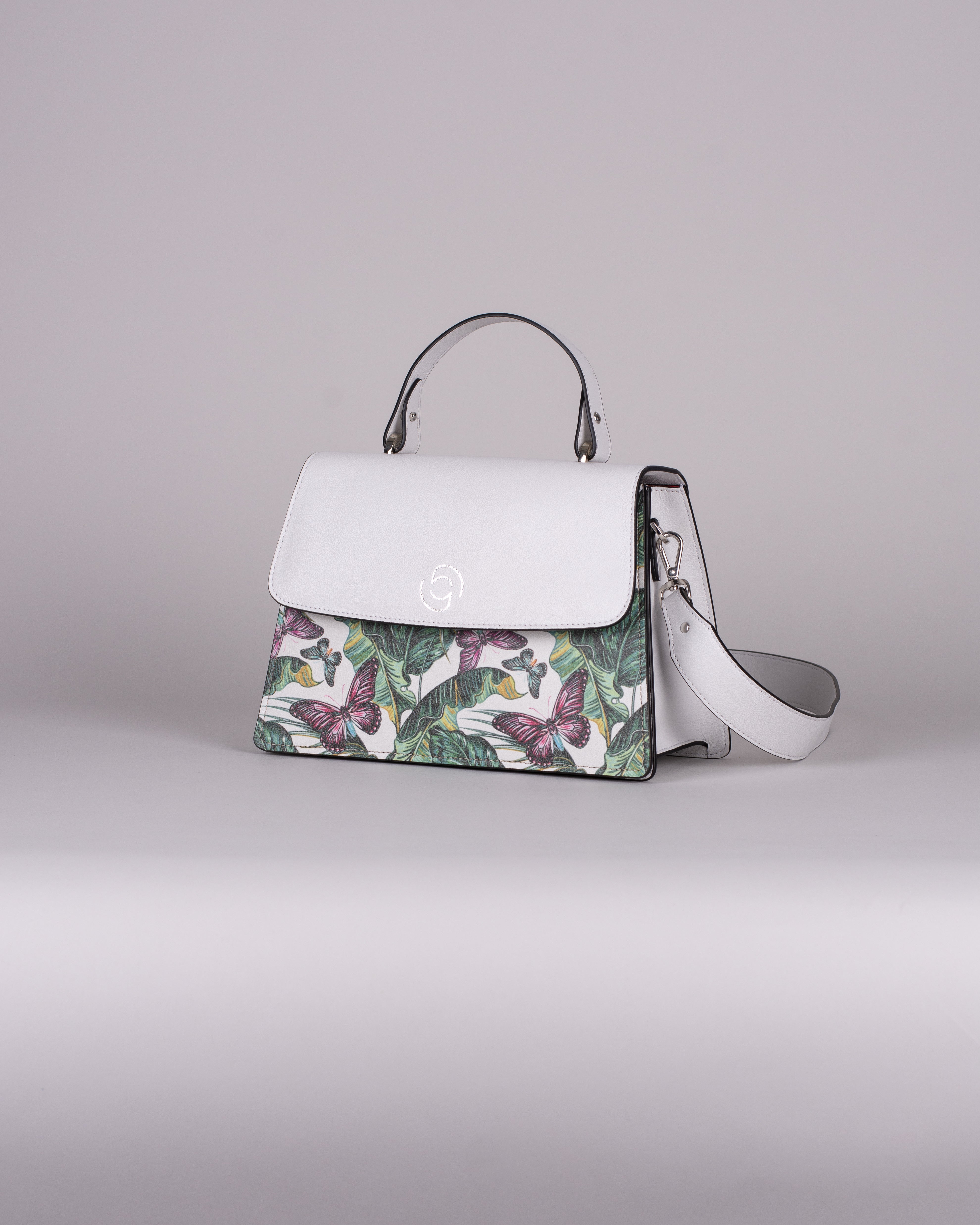 handbag set - white butterfly