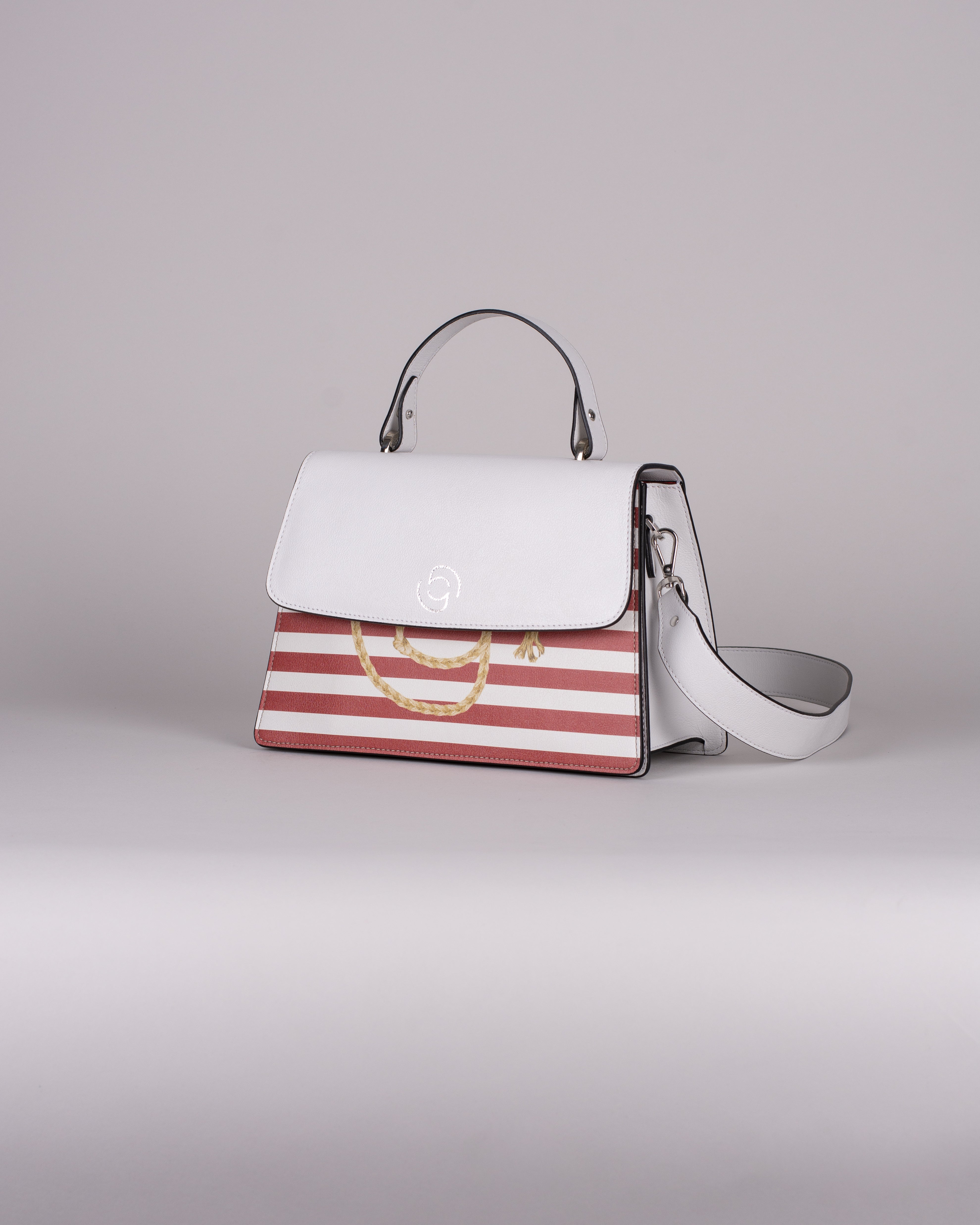 handbag set - white marine red