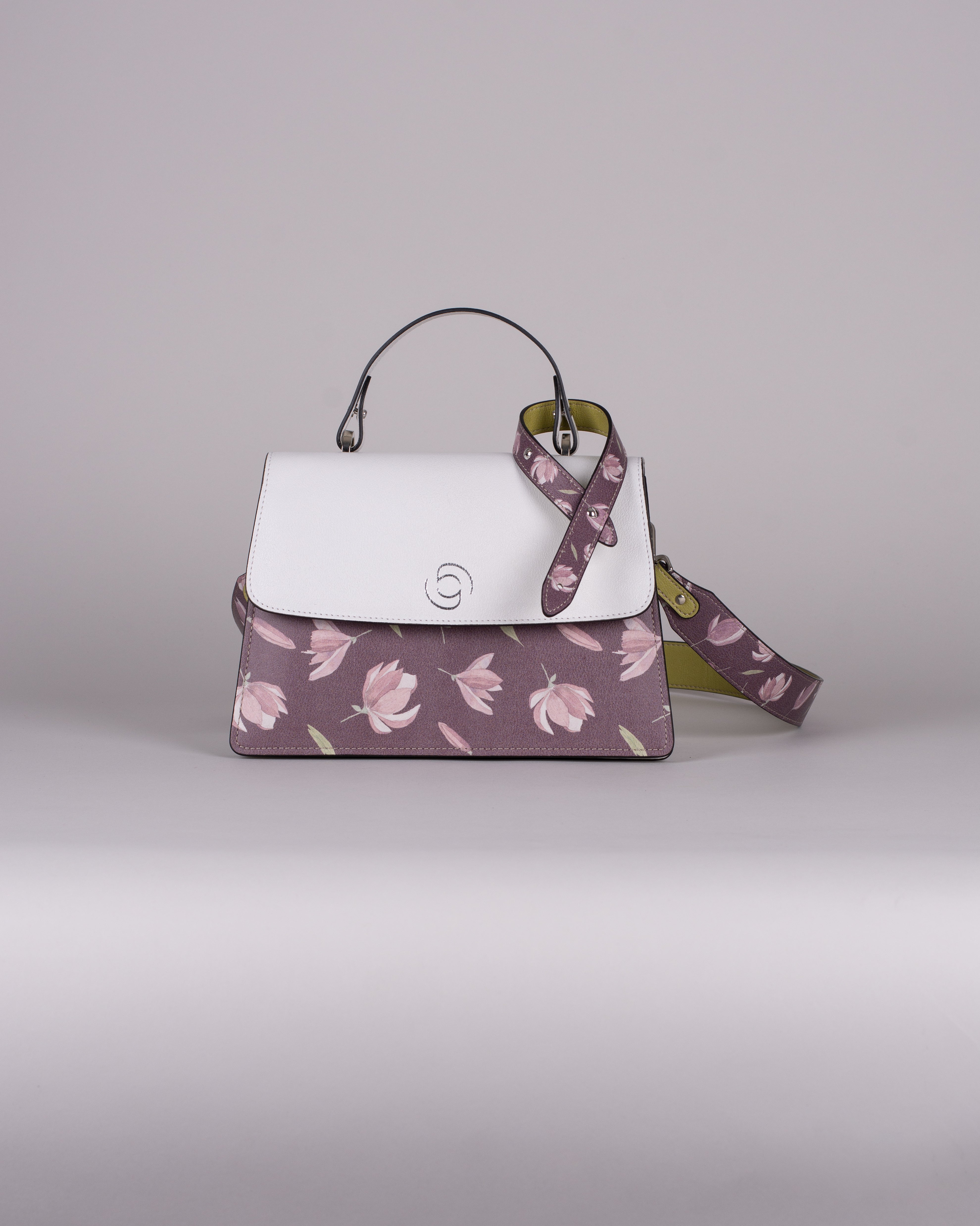 handbag set - white peony dark