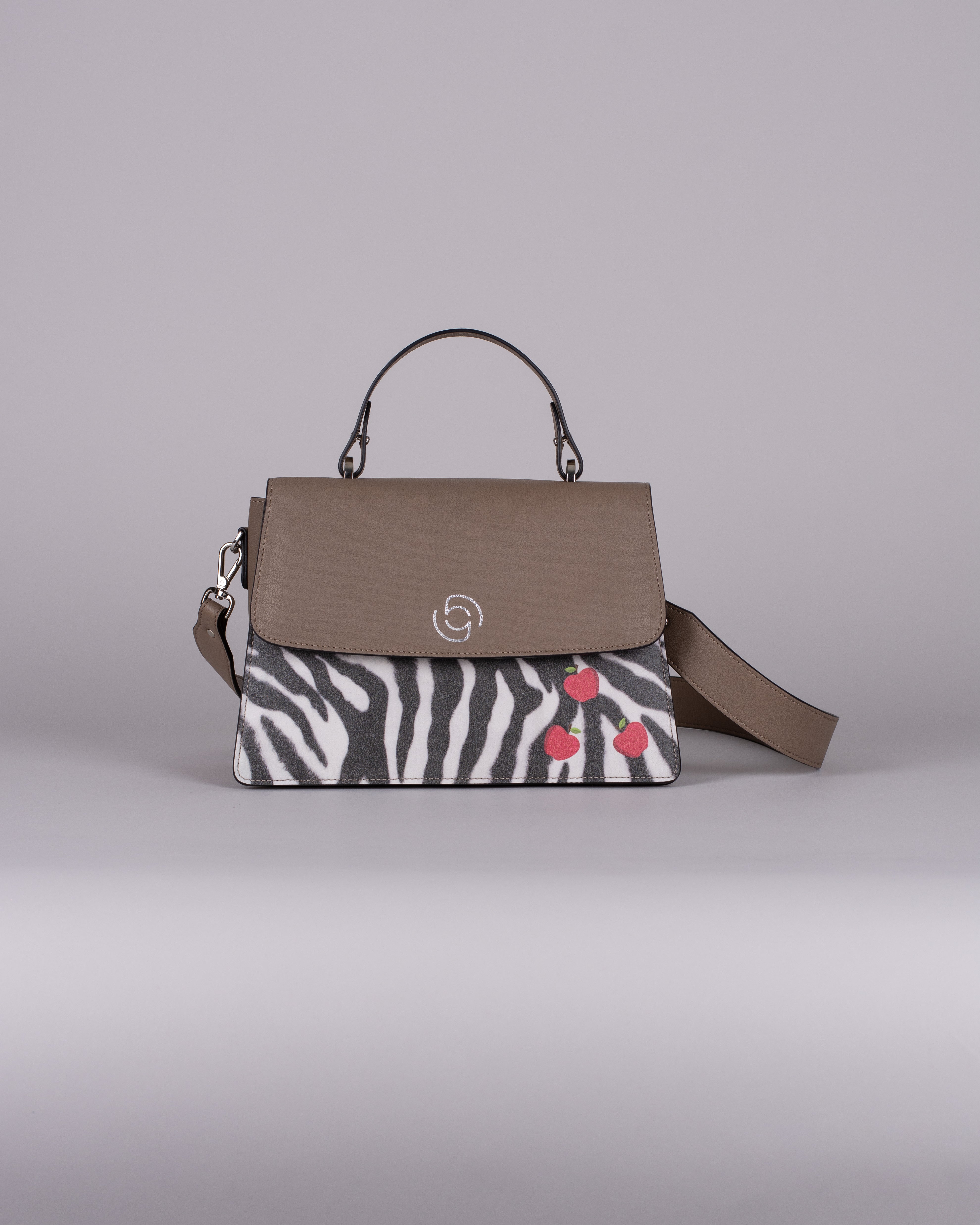 handbag set - taupe zebra