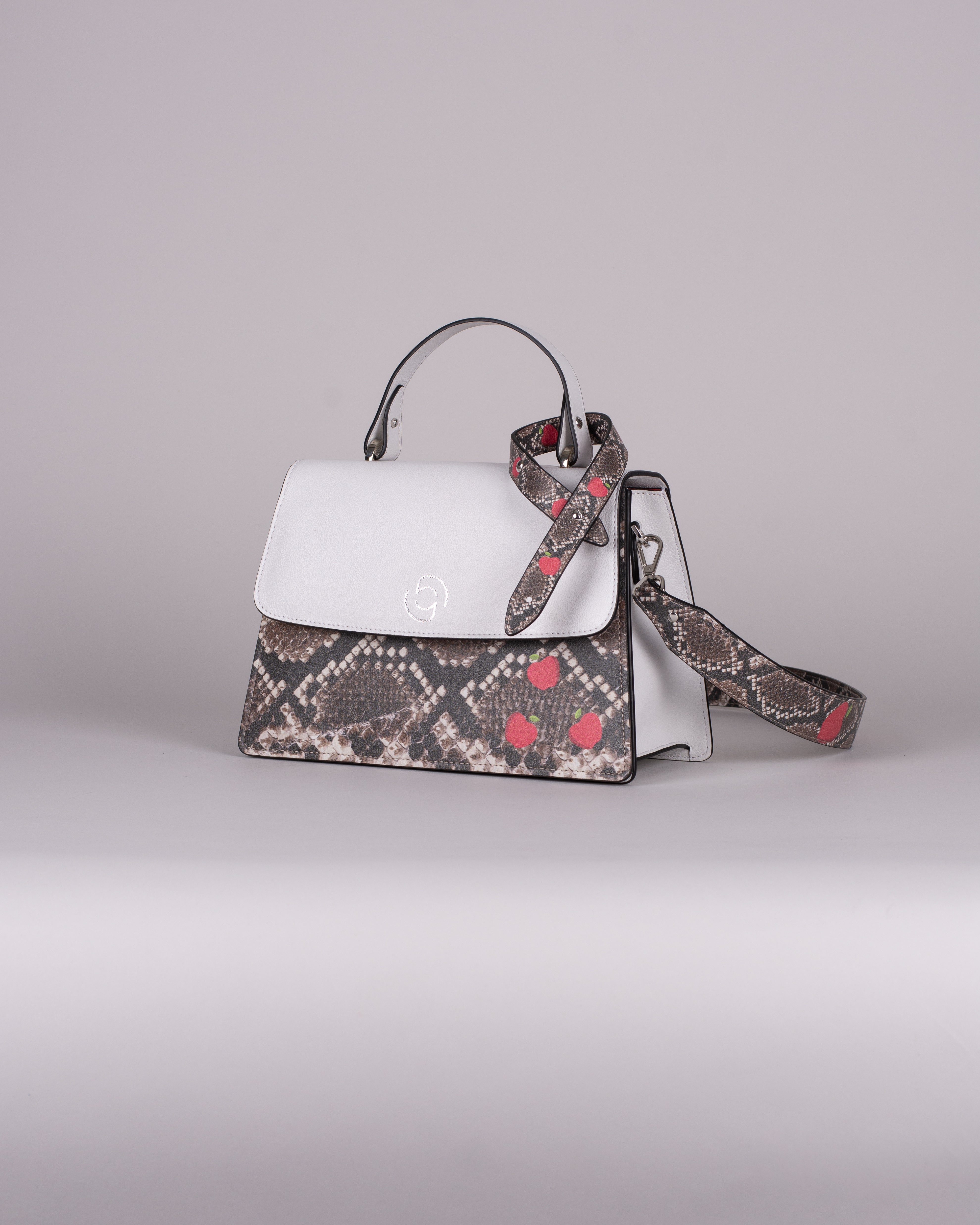 handbag set - white snake
