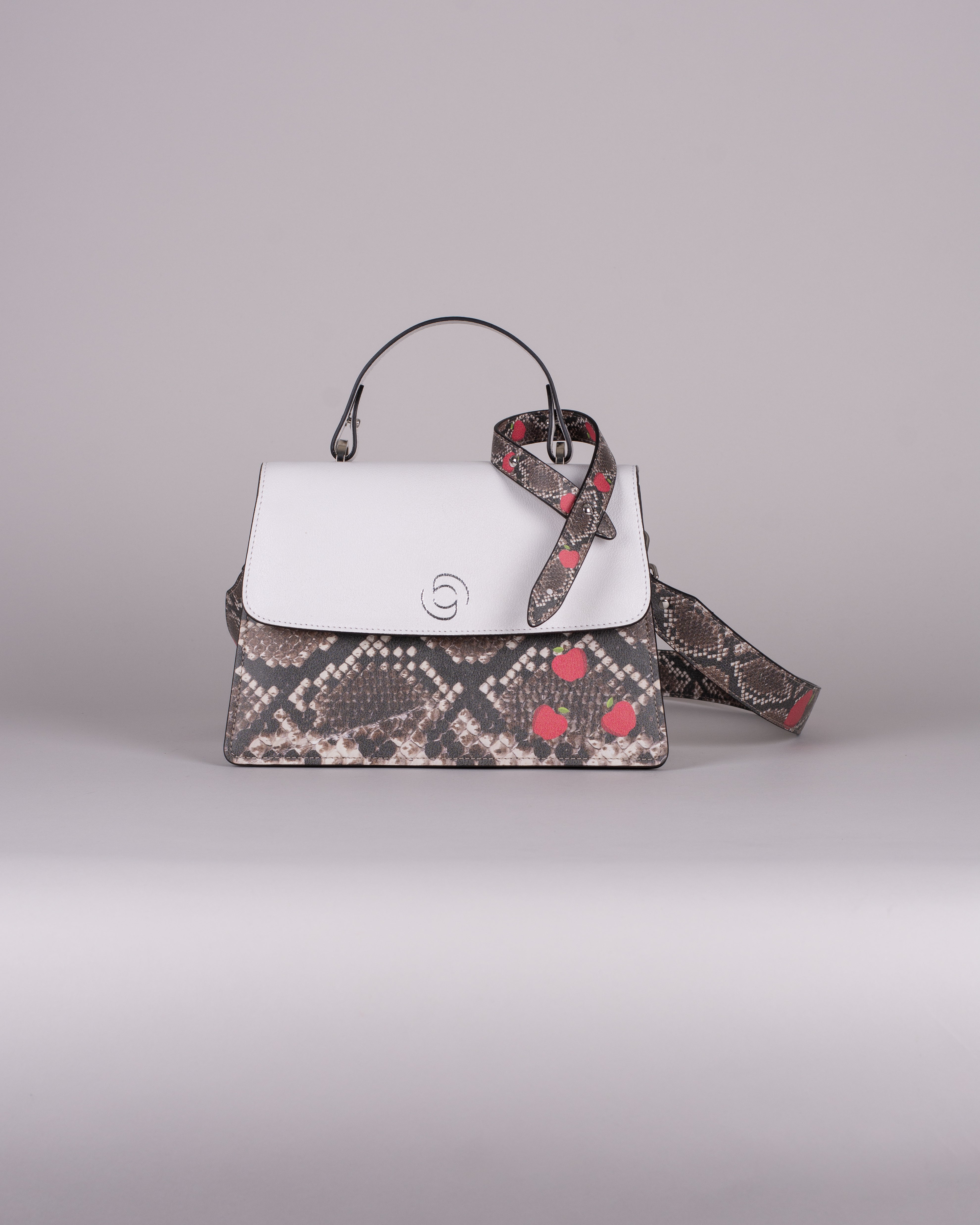 handbag set - white snake