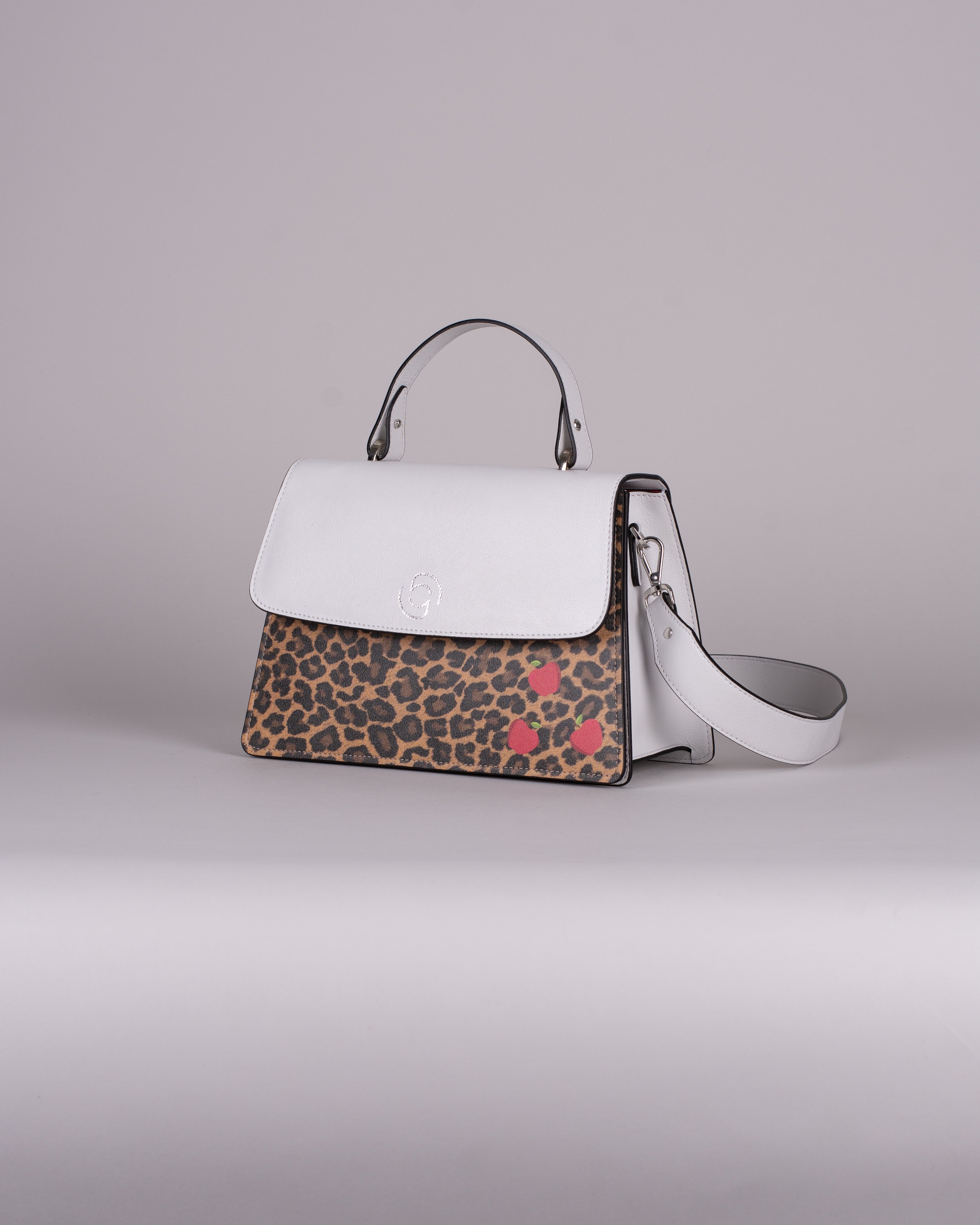handbag set - white leopard
