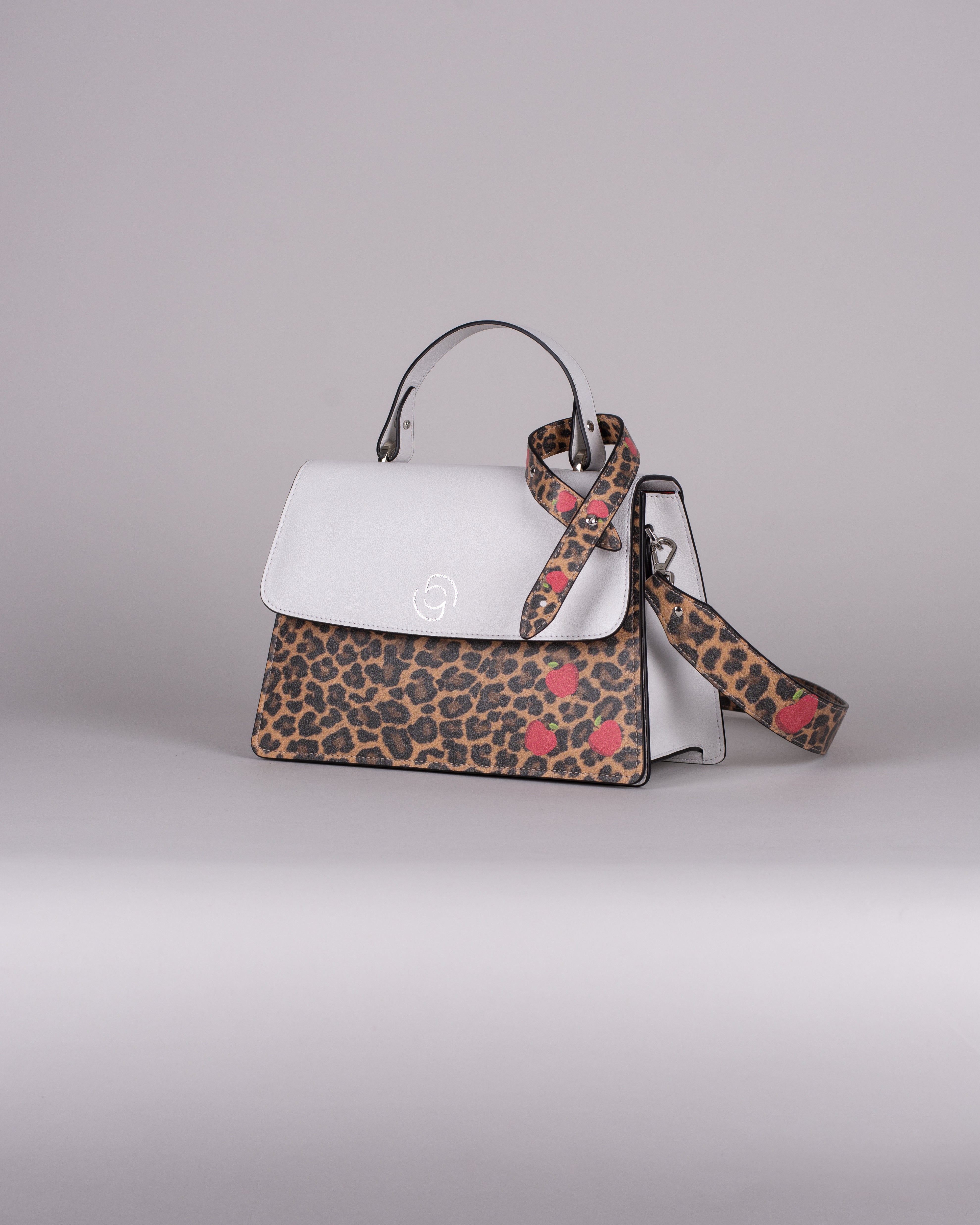 handbag set - white leopard