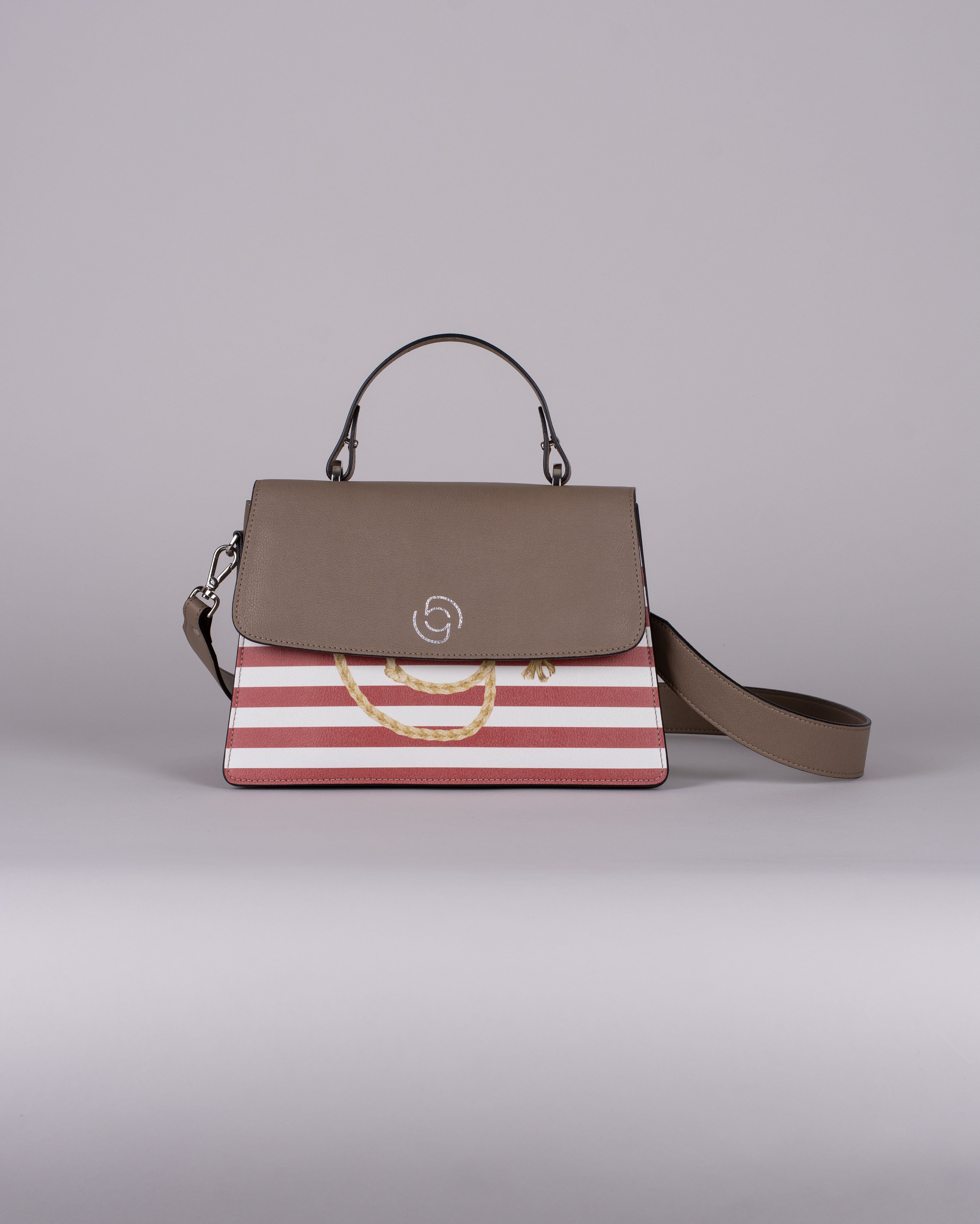handbag set - taupe marine red
