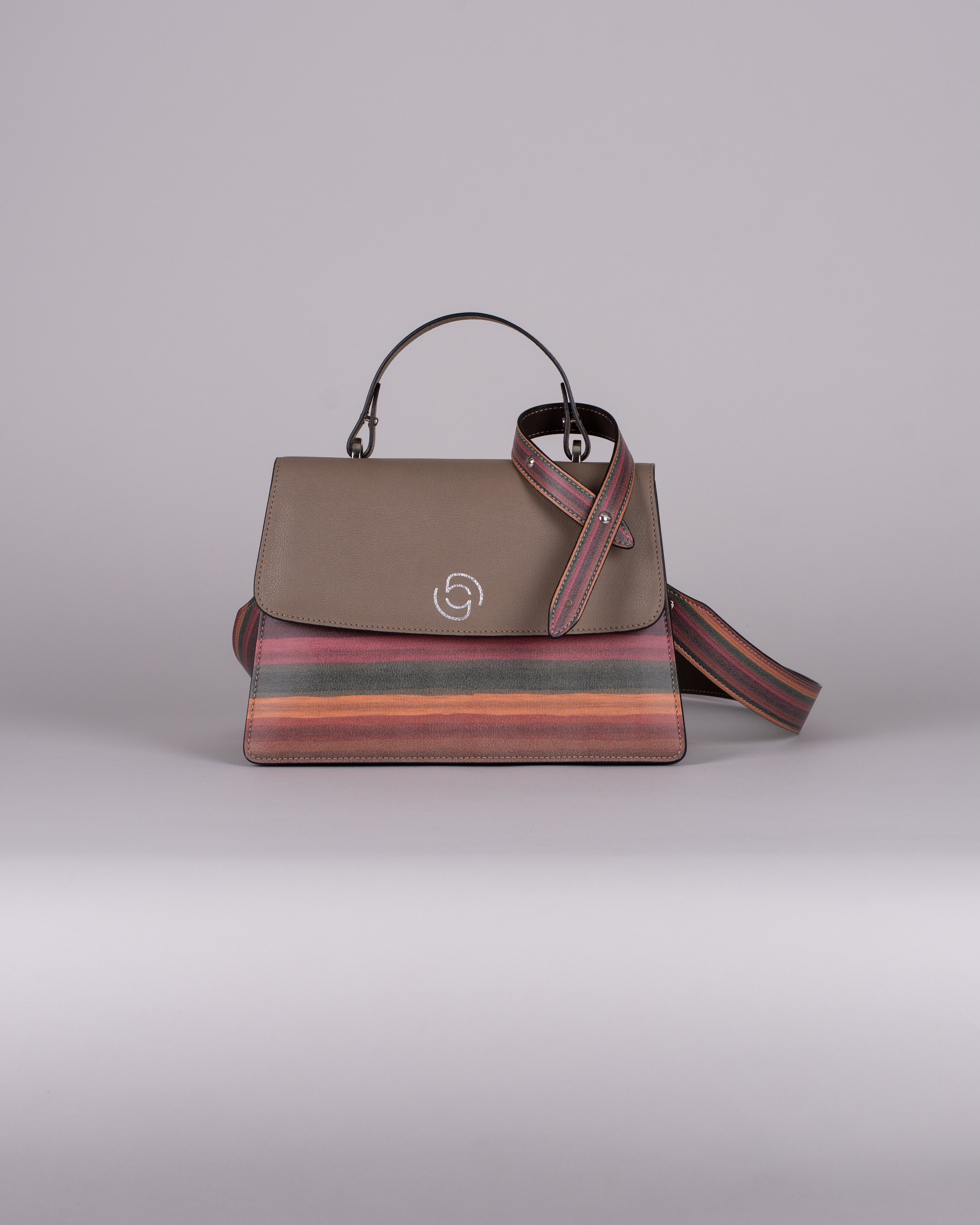 handbag set - taupe stripes limited edition