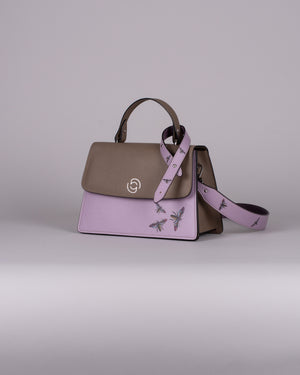 handbag set - taupe insect lila
