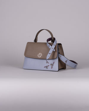 handbag set - taupe insect blue